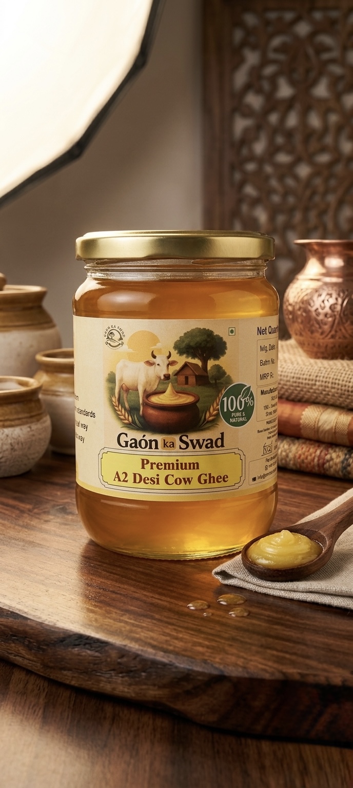 Desi Cow A2 ghee - Made From Curd (500 ML)
